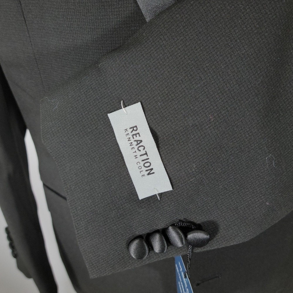 Kenneth Cole Reaction Men's Sport Coat Blazer‎ Two Button Black Stretch 40L NEW - Picture 8 of 13